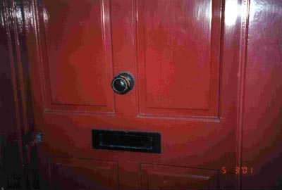 doorknob in middle of door