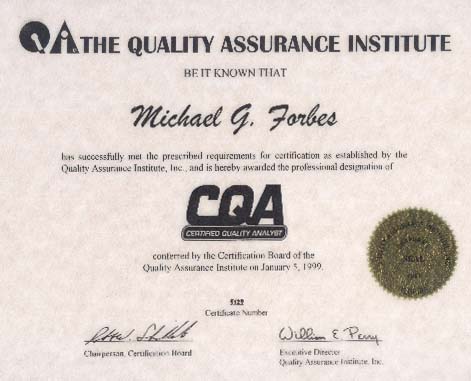 CQA Certificate