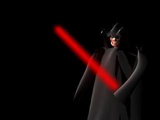 First render of the bad guy with his cloak (or a cheap start anyway).