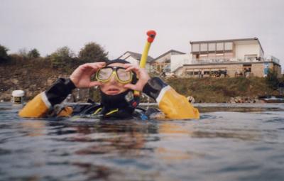 Wearing a mask is always recommended during dives.