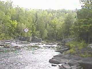 looking downstream toward the falls