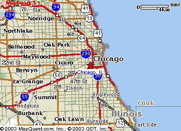 Map of Chicago Area
