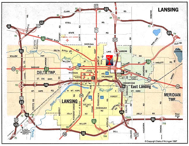 Map of Lansing Area