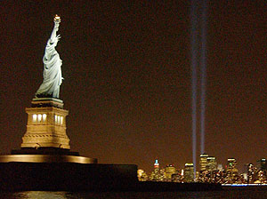 Liberty Statue and New York Lights
