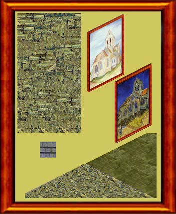 Walls, floors, roof & paintings