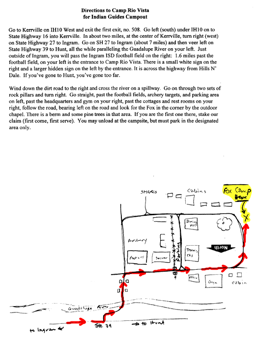 Camp Rio Vista Map