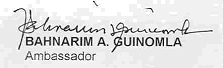 Digitized 
					  signature of Amb. Guinomla
