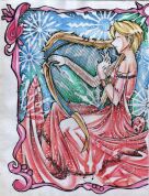 hitomi with a harp