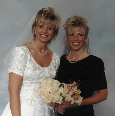 Mary and her matron of honor, Cindy