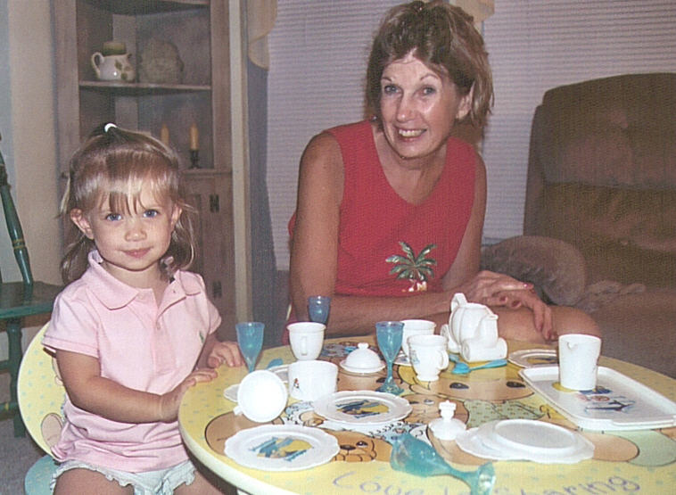 Katelyn & Grammy have a tea party