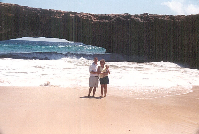 In front of a natural bridge