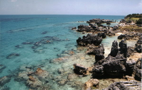 Rocky coastline along Bermuda shore!