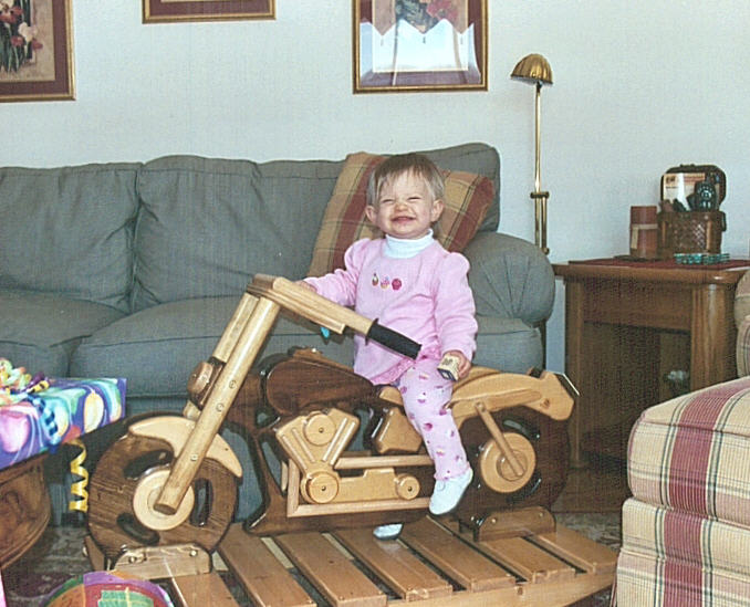 Katelyn's Rockin' Harley Hog - thanks to Uncle Don!