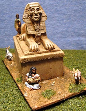 Frontal view of Sphinx Nubian camp