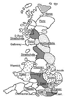 map for Spring 818 A.D.