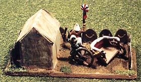 Rear view of Egyptian camp showing repair of chariot