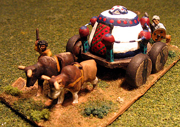 Scratch-built wheeled yurt rolls across the steppes