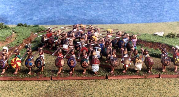 An array of Greek Hoplite spearmen