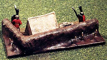 Two legionaries pace along Roman earthworks