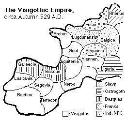 Map of Visigoth lands