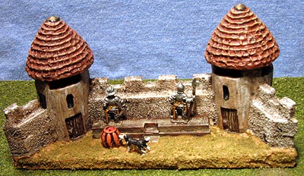Rear view of Town Wall camp, showing defenders