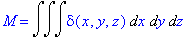 M = Int(Int(Int(delta(x,y,z),x),y),z)