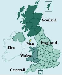 The Duchy of the Isle of Man and its surrounding nations.  Known for it's off-shore banking, motorcycle race, and retired military veterans, as well as tail-less kittens and oodles of viking remnants when this was thier HQ for raiding nearby shores.