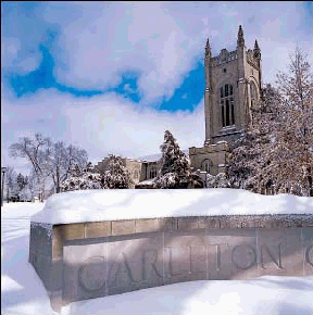 Carleton's Skinner Chapel site of many events in the course of the story, built in the early 20th century as a congregational church.  It is one of the tallest buildings in Northfield, except for the grain silo, and the buildings on St. Olaf campus, set on a large hill above the town, like a medieval manorhouse.  The chapel is open 24 hours a day, and quite spooky at night.  THe Carleton Druids have held many services there during winter months.