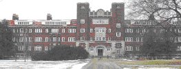 Burton Hall on Carleton Campus where Matt's room is located.  Davis Hall to the left of Burton Hall is famed for its partys and large five or six person dorm-rooms.