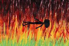 Finding an appropriate picture of hell was difficult, so I drew my own.  Michaelangelo, eat your heart out. 