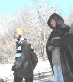  Sean and Matt walking about on the wintry beauty of the campus  
