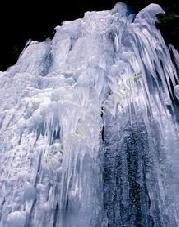  The frozen waterfall at the base of Lyman Lakes   