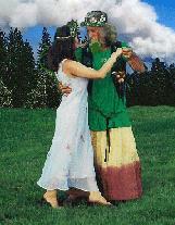  Dylan as the May Queen and Matt as the Oak King  