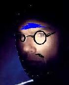 Sean peering out from the darkness at the myserious mob 
