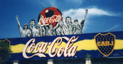 Even the sky is blue outside La Bombanera!