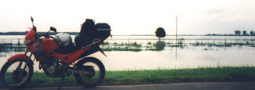 A main road less than 50km away was still flooded on the day I rode through
