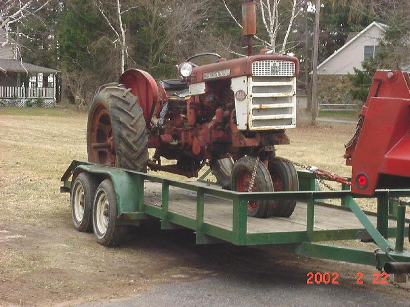 Farmall 340 loaded and leaving for home