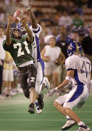 Senior Clifton Herbert trying to make the catch