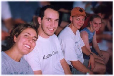 Jen, Troy, Rob, Katie at Durham Bulls Game