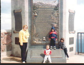 Kristi, Bryce, Sadie and Kieran at the top of Pike's Peak July 30, 2000