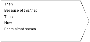 Pent�gono: Then
Because of this/that
Thus
Now
For this/that reason

