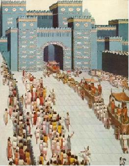 Famous Ishtar Gate, located in ancient city of Babylon