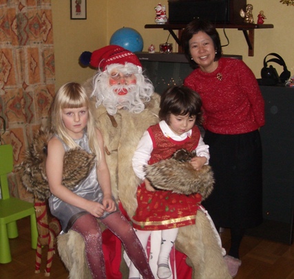 (Santa, Erika, and Linnea)