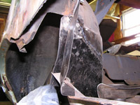 removed some of the rotten outer wheel well