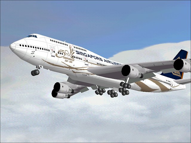 A Singapore Airlines 747-400 50th Aniversary Edition