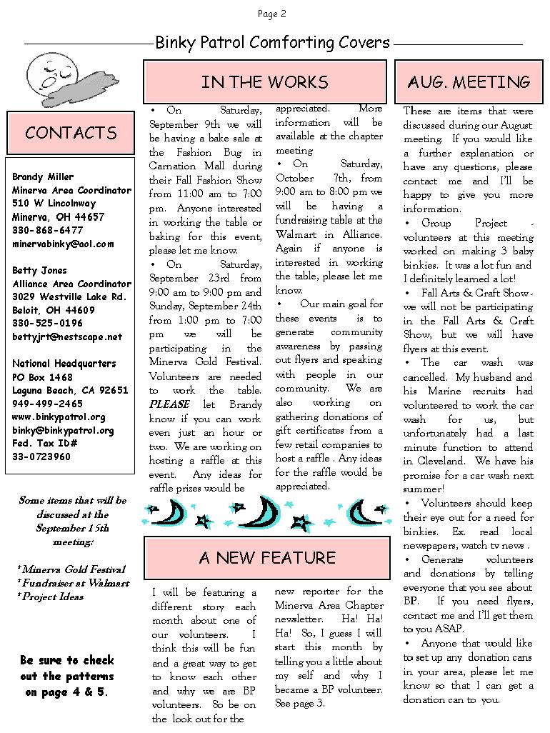 September 2000 newsletter page 2