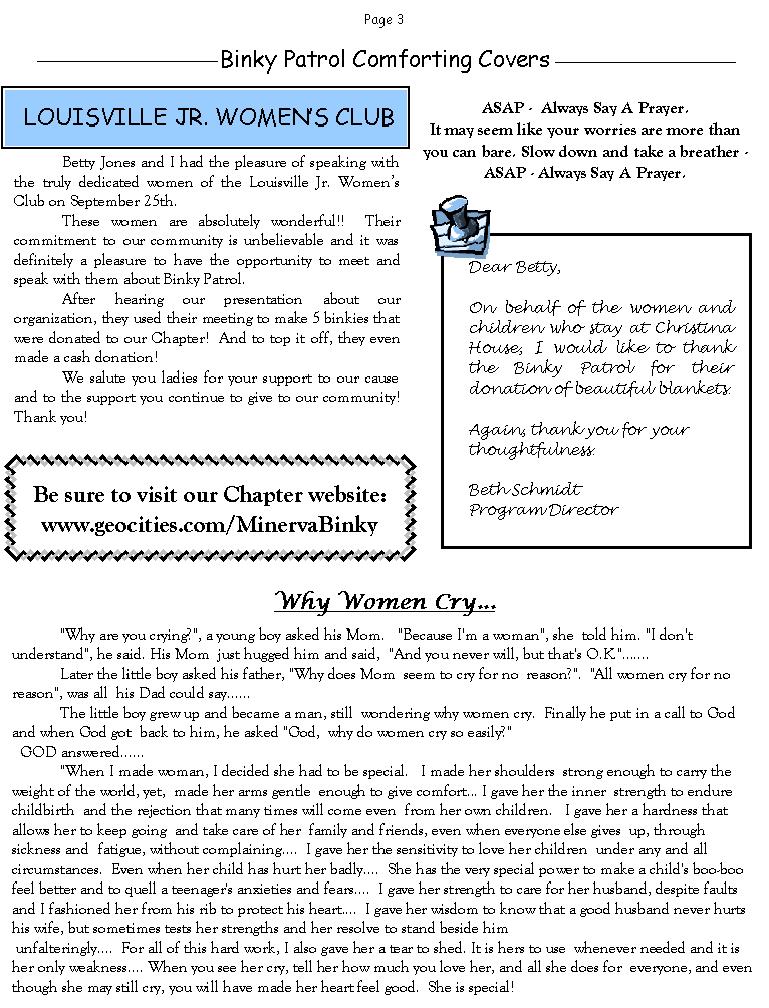 October 2000 Newsletter page 3