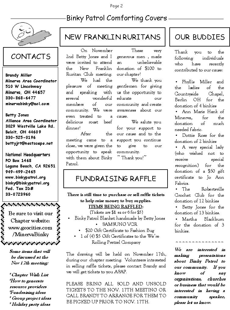 November 2000 newsletter page 2