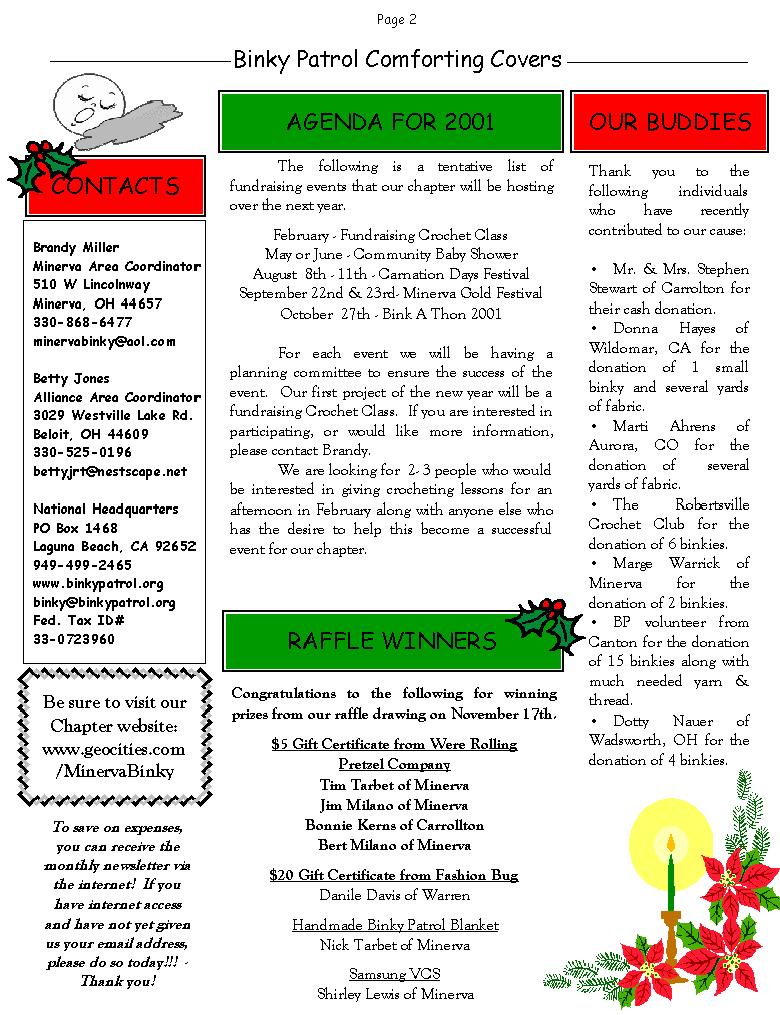 December 2000 newsletter page 2