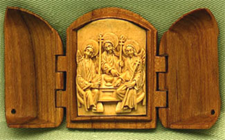 Icon"Holy Trinity" (44x73x9mm) by Dmitry Emelyanov